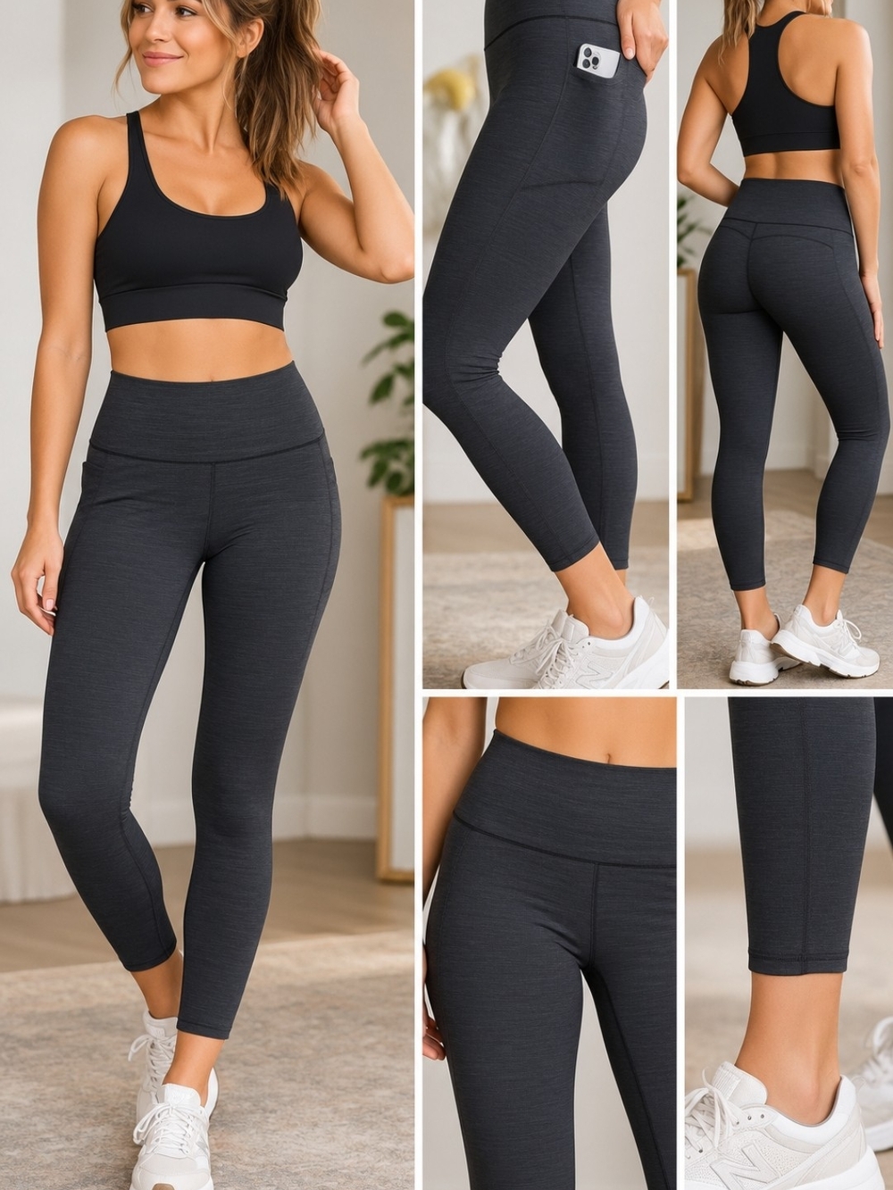 Outdoor Voices Charcoal High-Rise Performance Leggings